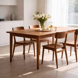 Wooden Dining Set – 4-Piece Handcrafted