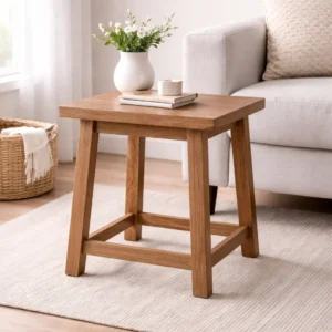 Handcrafted Solid-Wood Side Table