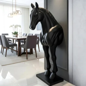 Midnight Horse Floor Sculpture 5.8 feet Tall